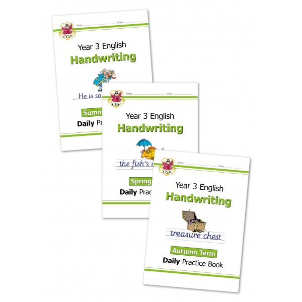 KS2 Handwriting Daily Practice Book Bundle: Year 3 - Autumn Term, Spring Term & Summer Term